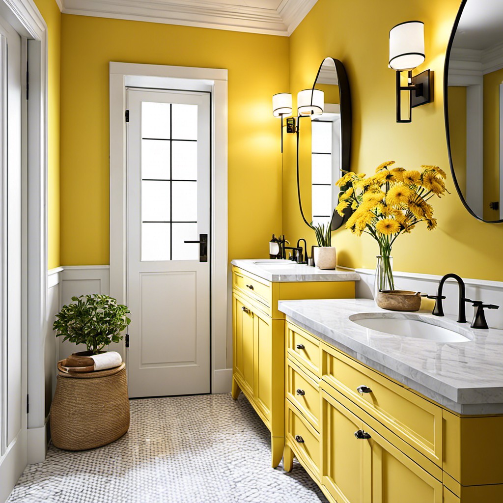 dandelion yellow vanity for small sized bathrooms