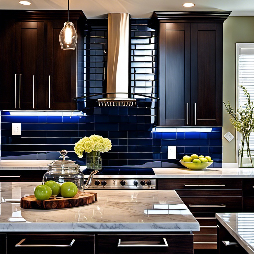 dark blue glass tiles