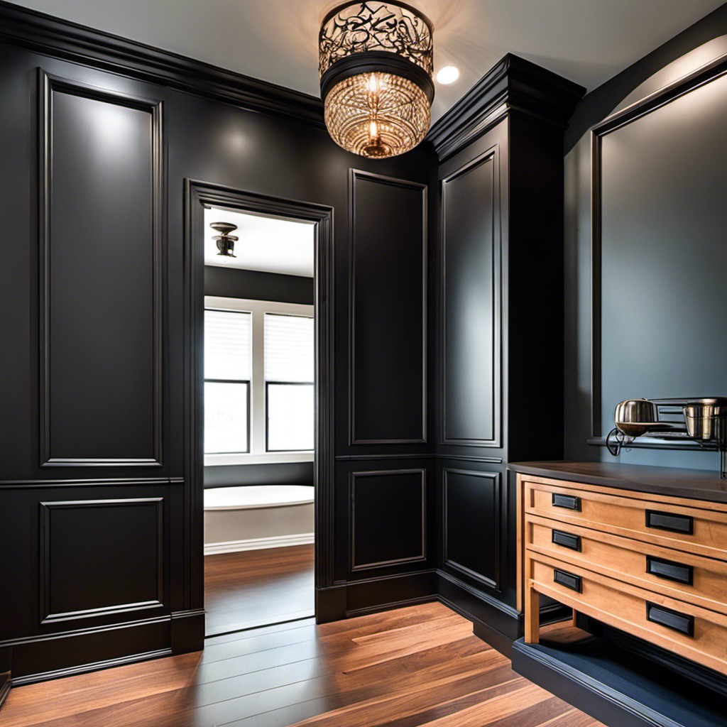 dark painted molding for a contrasting effect