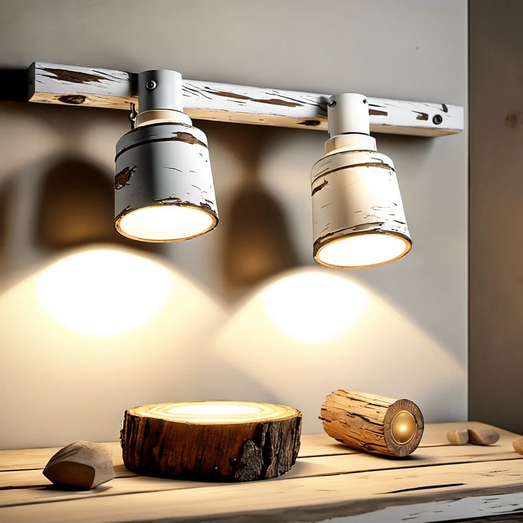 distressed white wood track lights