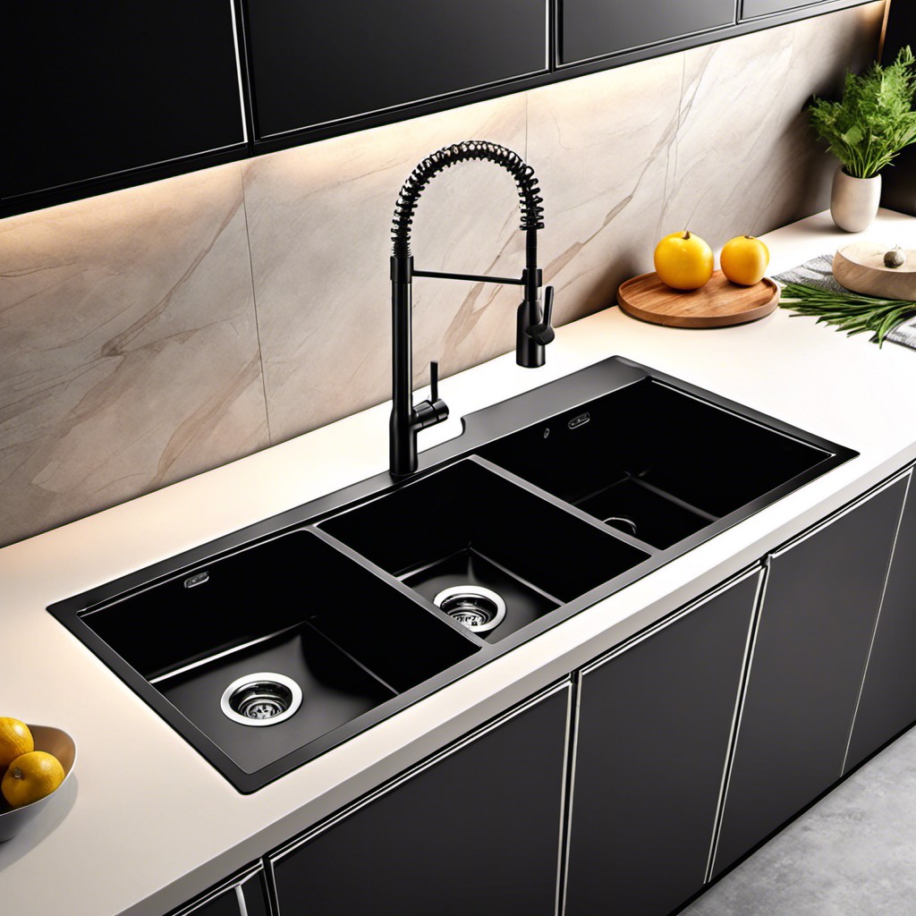double bowl black stainless sink