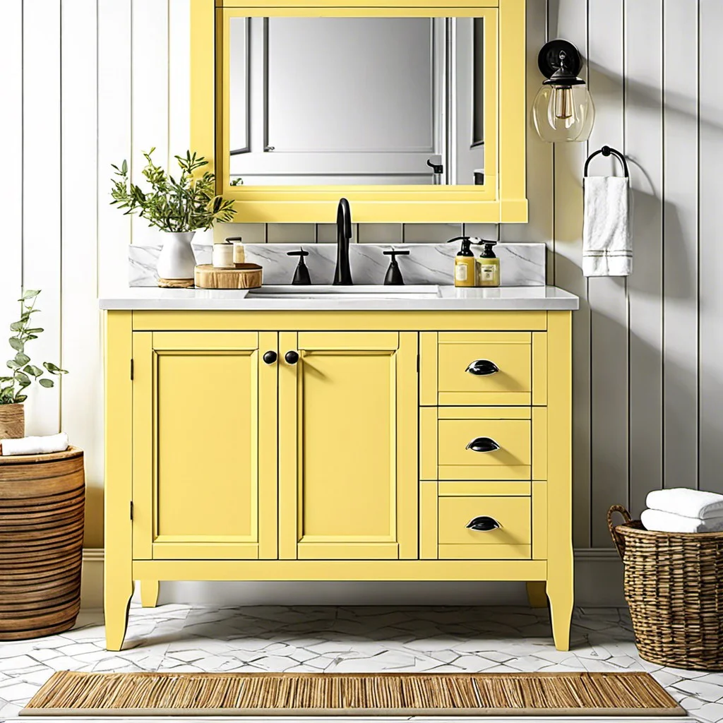 farmhouse style yellow vanity