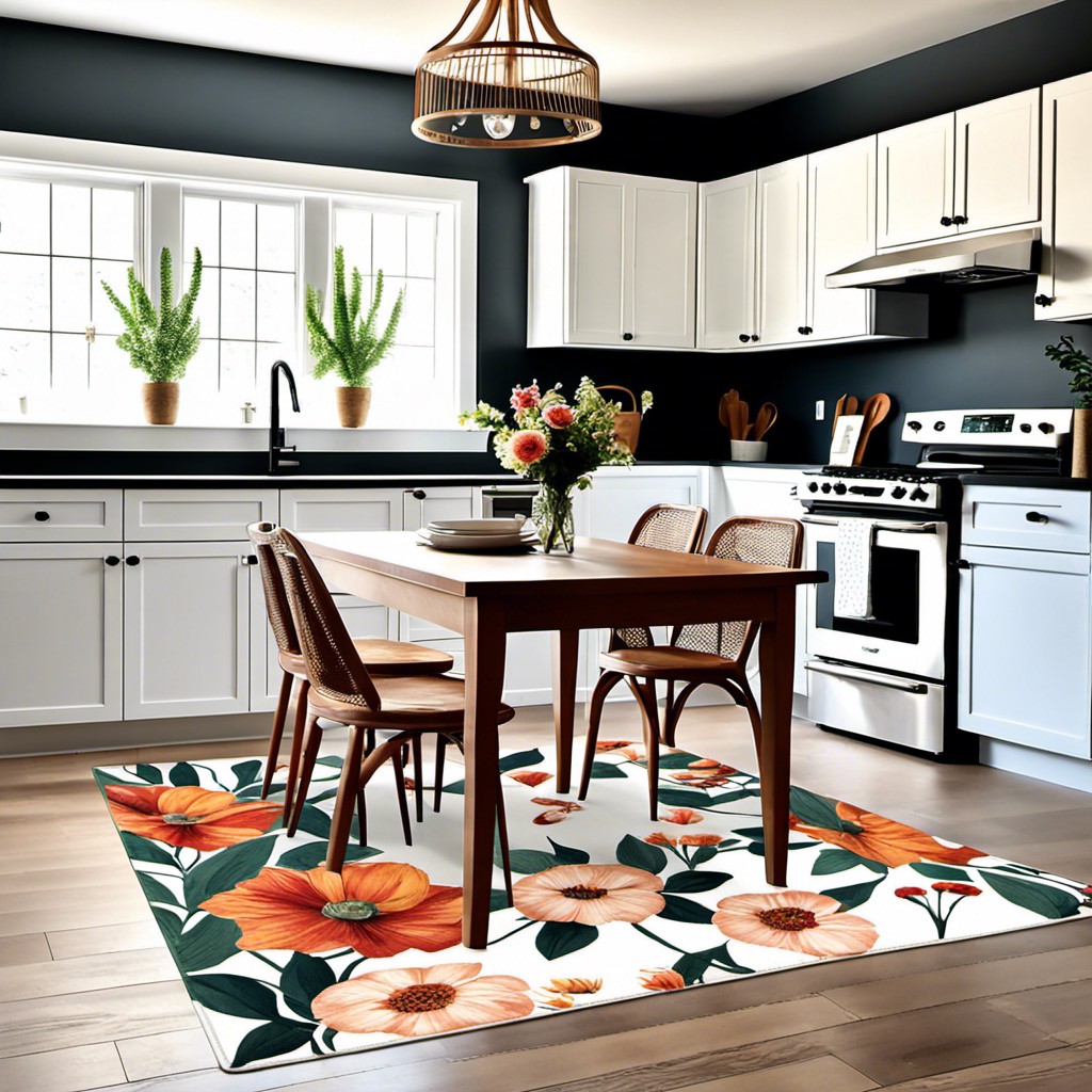 floral printed rug