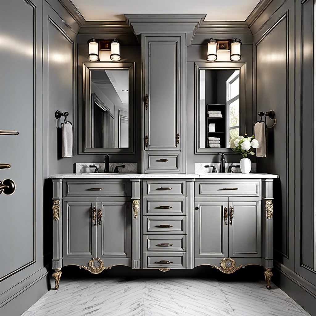 french gray cabinets with antique finish
