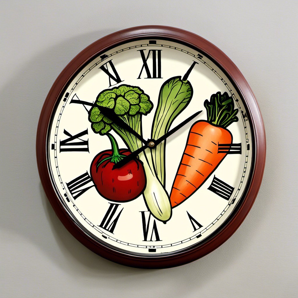 fresco vegetable themed clock