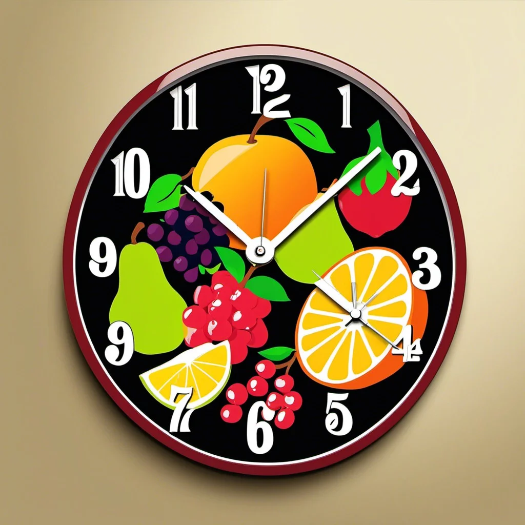 fruit themed kitchen clock