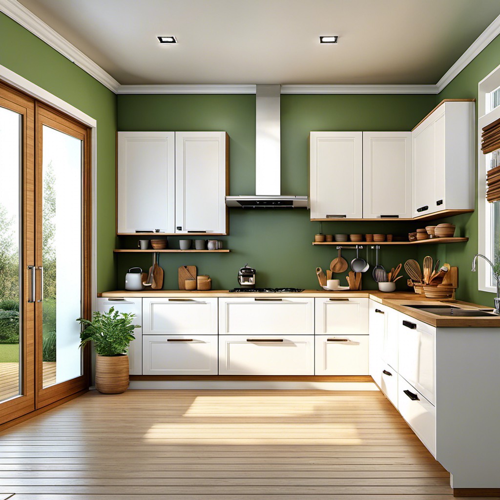g shaped kitchen with window view