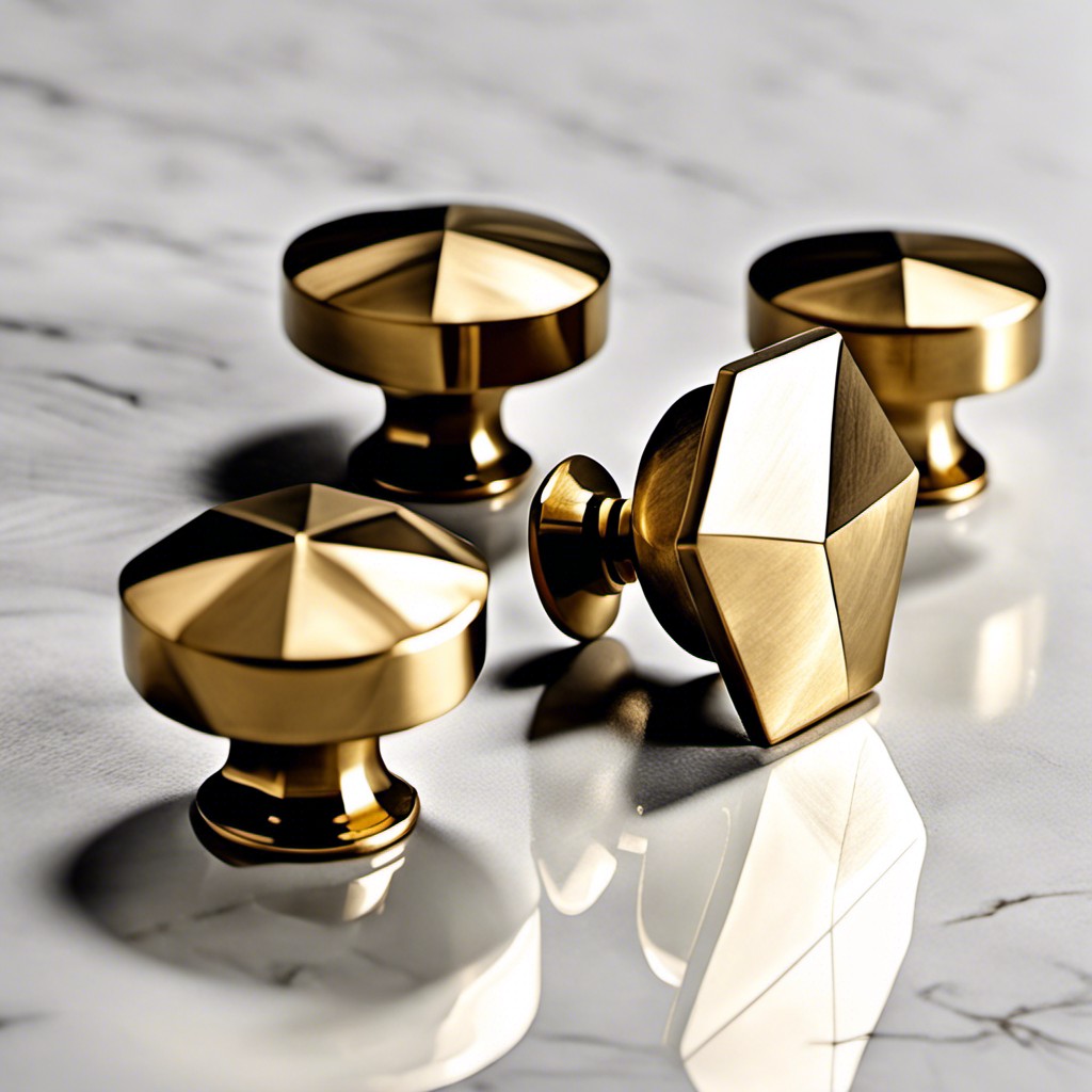 geometric brass knobs