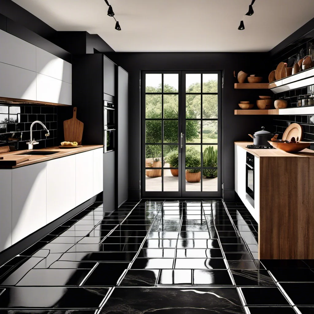 glazed black terracotta tiles