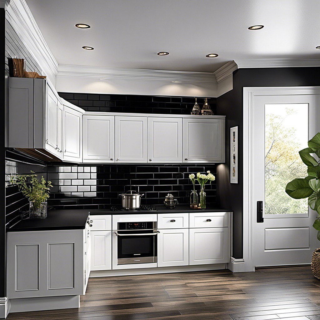 glossy black subway tiles