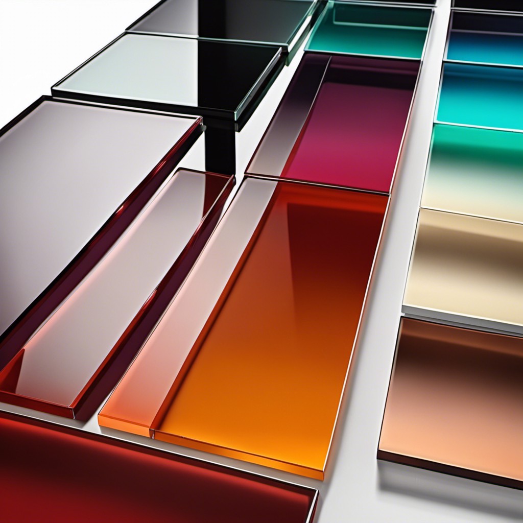gradient color scheme on glass tables