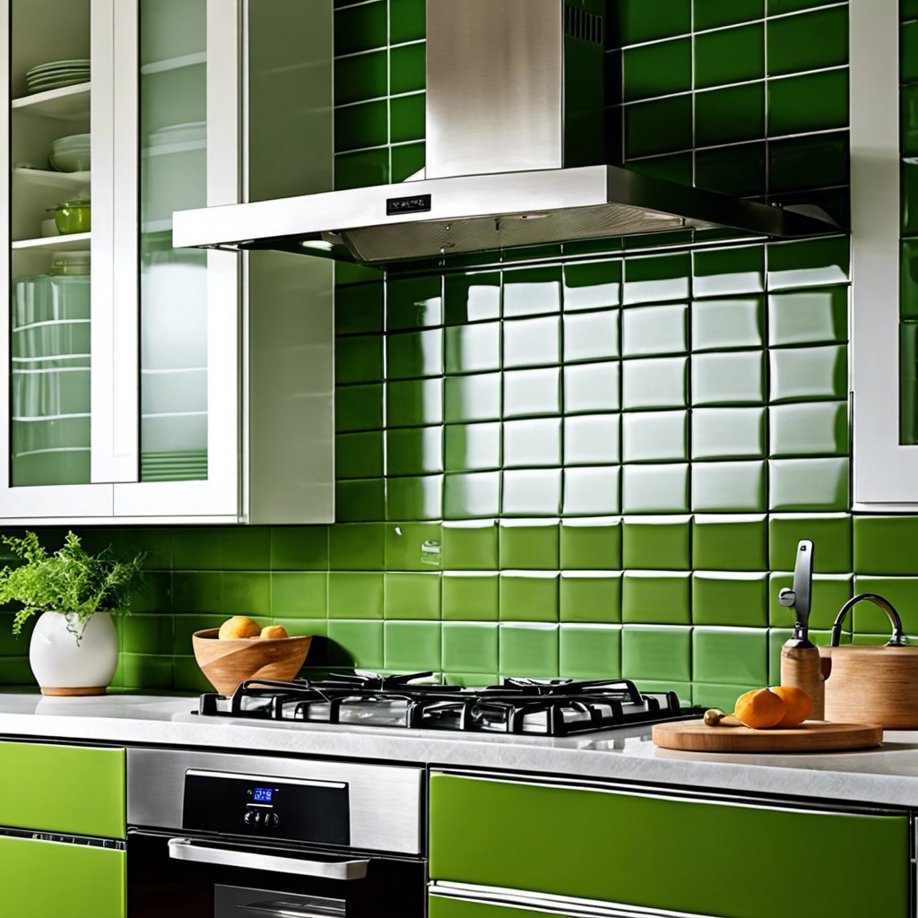 green ceramic tiles