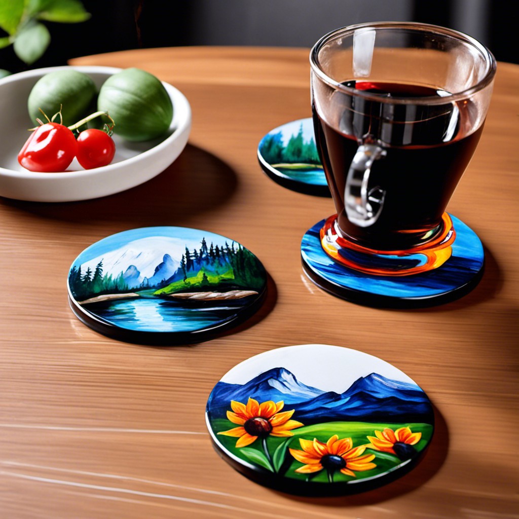 hand painted coasters for hot pots