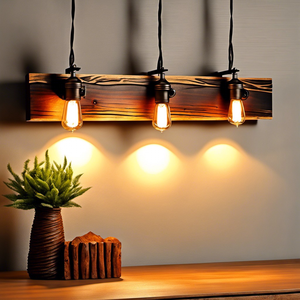 hand painted wooden track lights