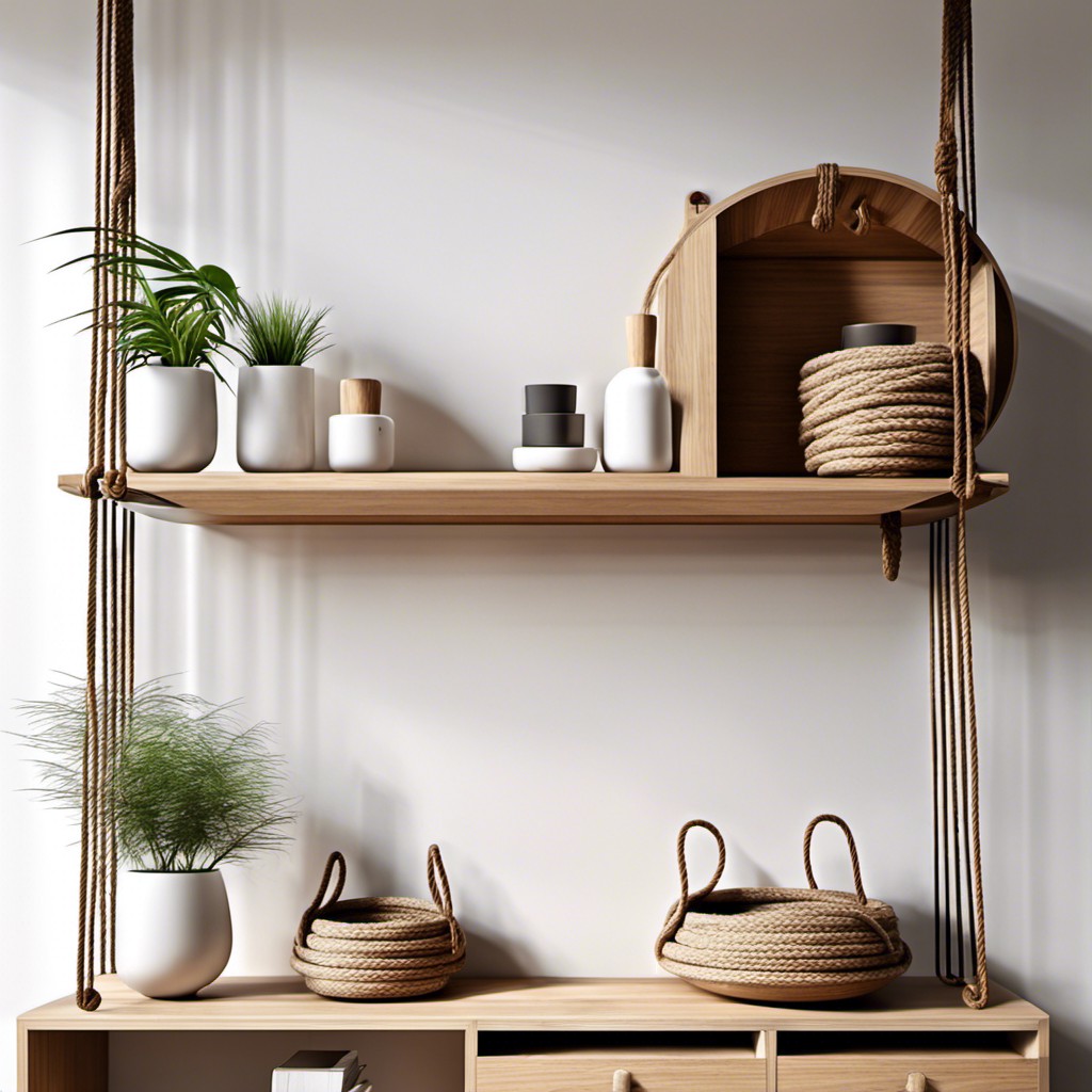 hanging rope shelves