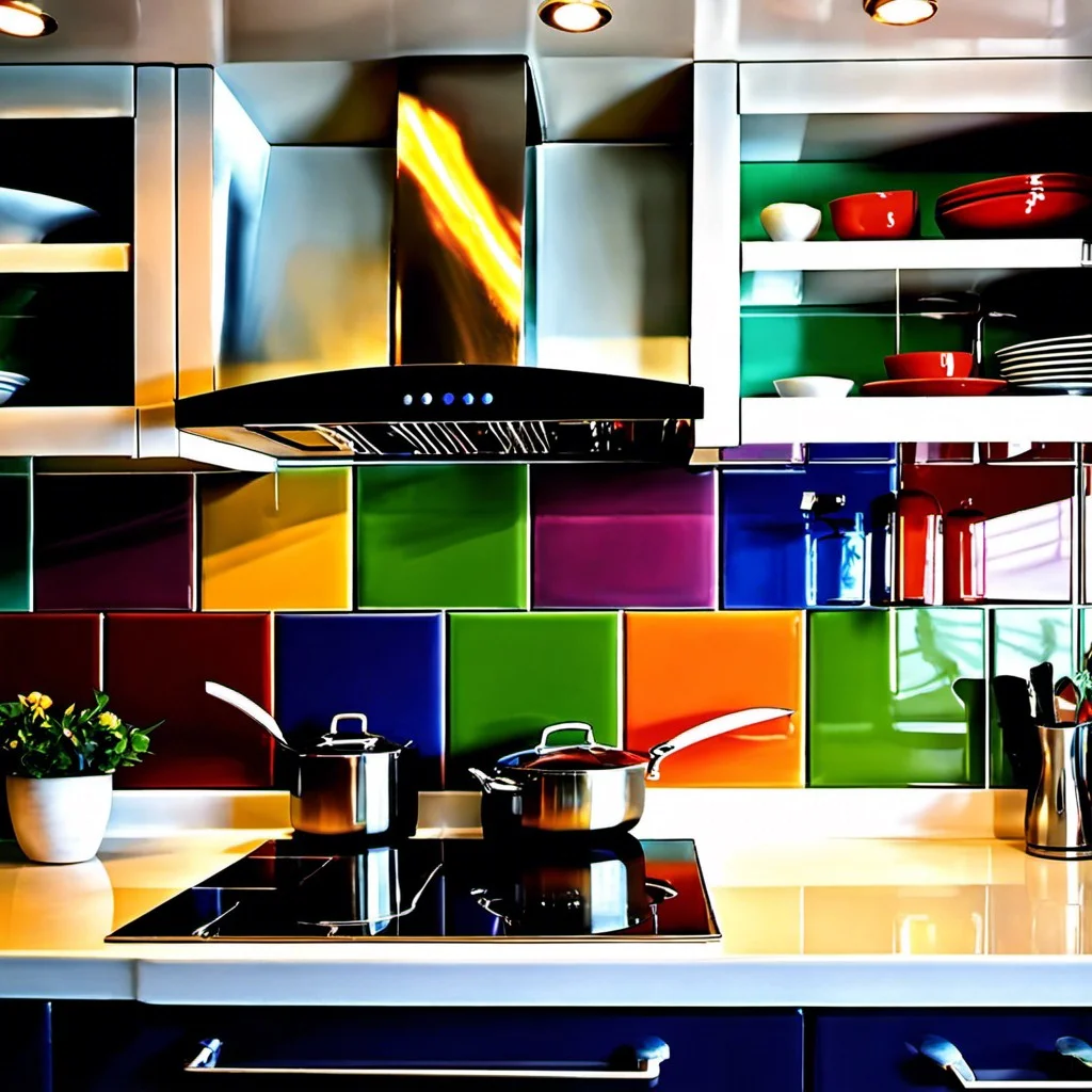 heat resistant painted glass backsplashes