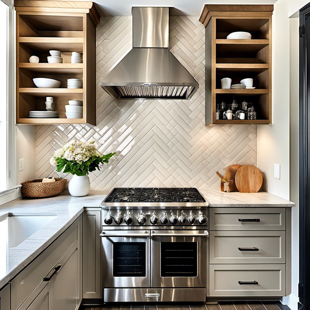 herringbone pattern with neutral colors