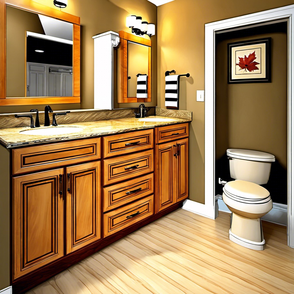 honey maple bathroom vanity design