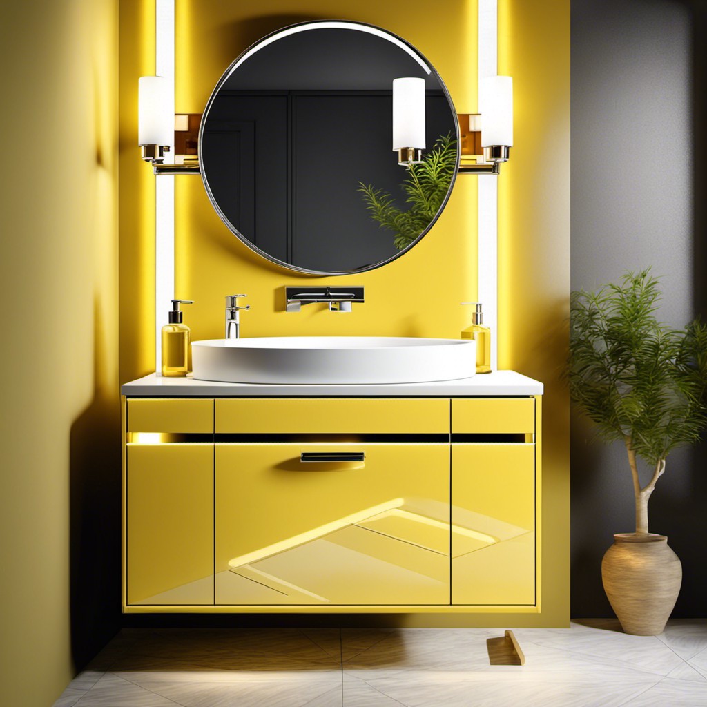 illuminating yellow vanity unit for a fresh look