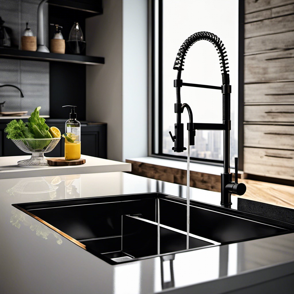industrial style black stainless sink