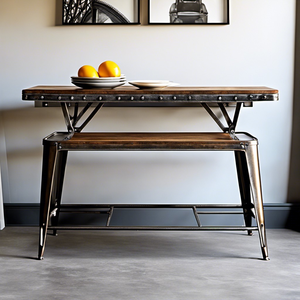 industrial style metal bench