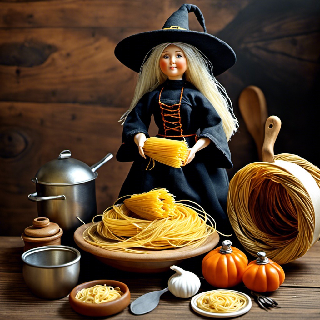italian kitchen witch doll with pasta accessories