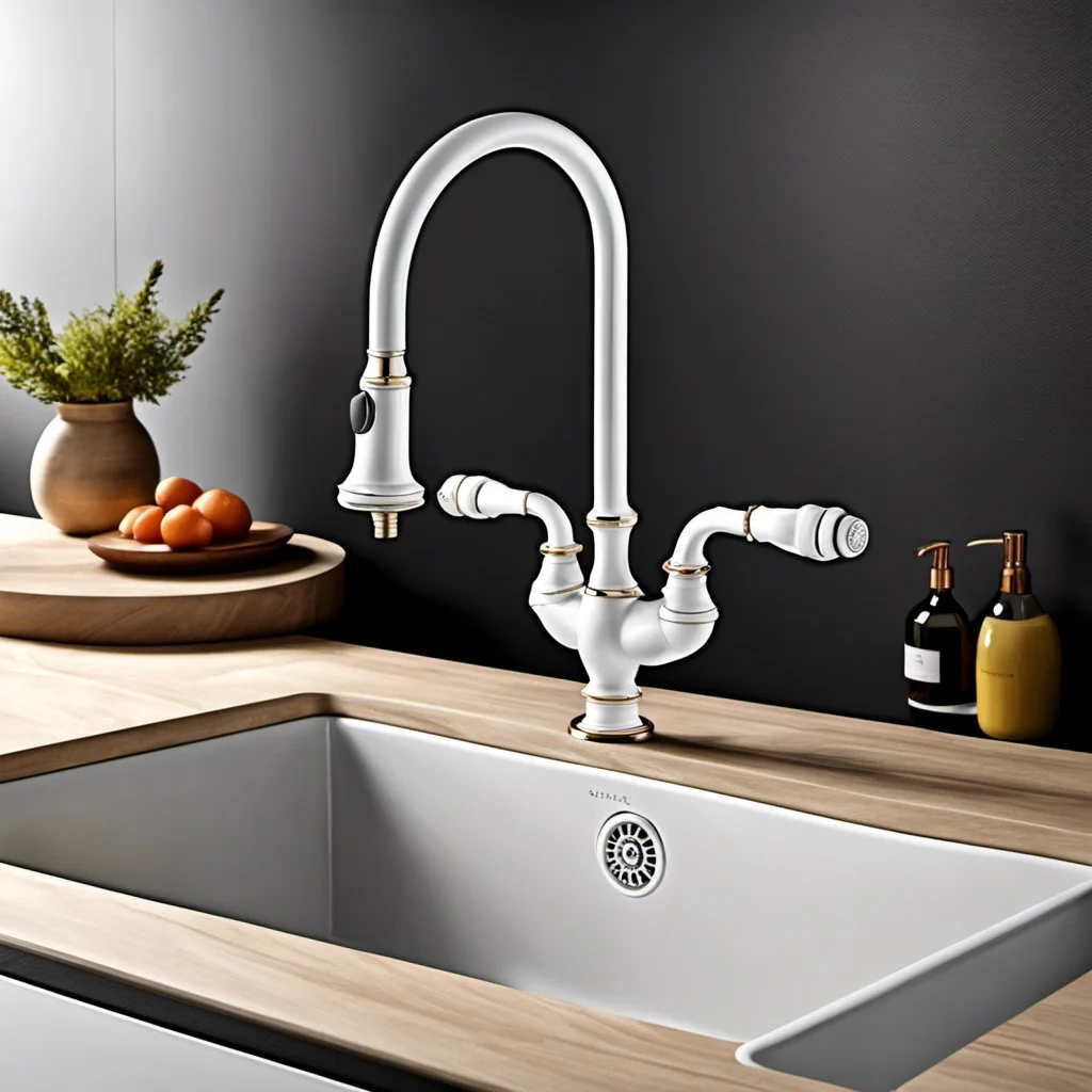 italian style faucet with ceramic detailing