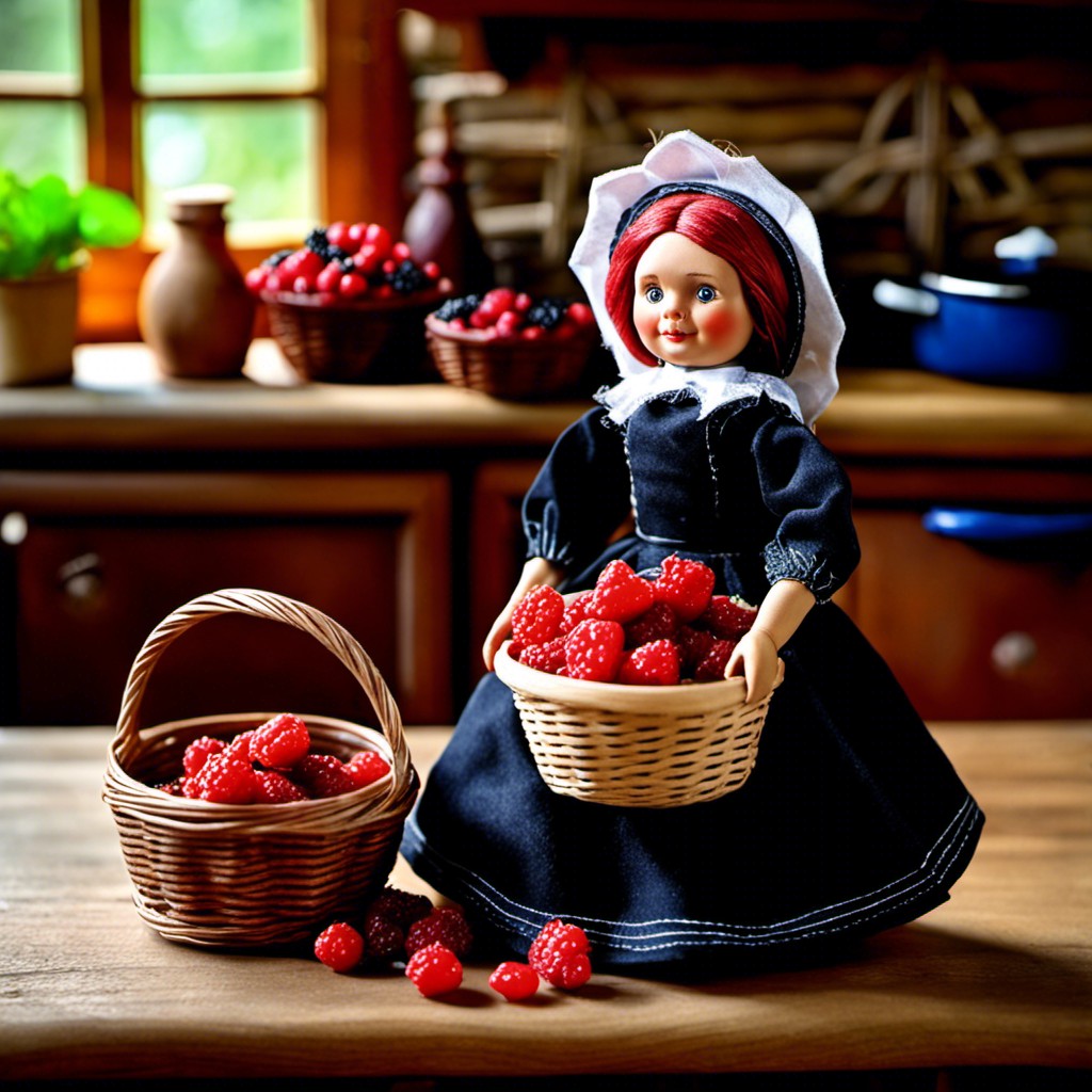 jam maker witch doll with berry baskets