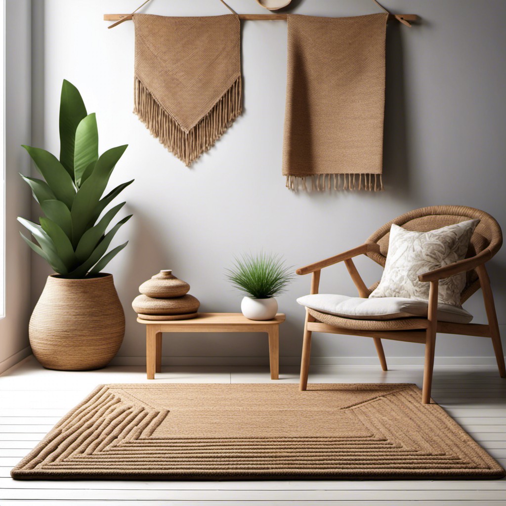 jute l shaped rug