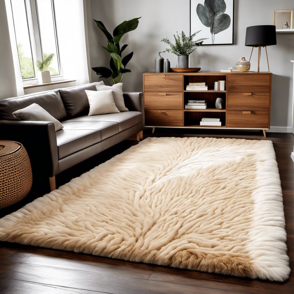 l shaped shaggy rug