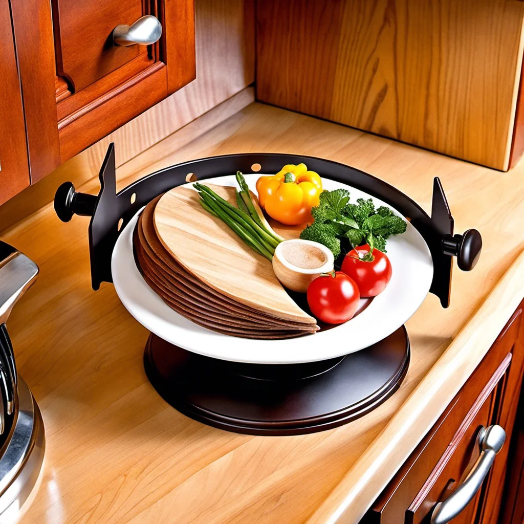 lazy susan style cookbook holder