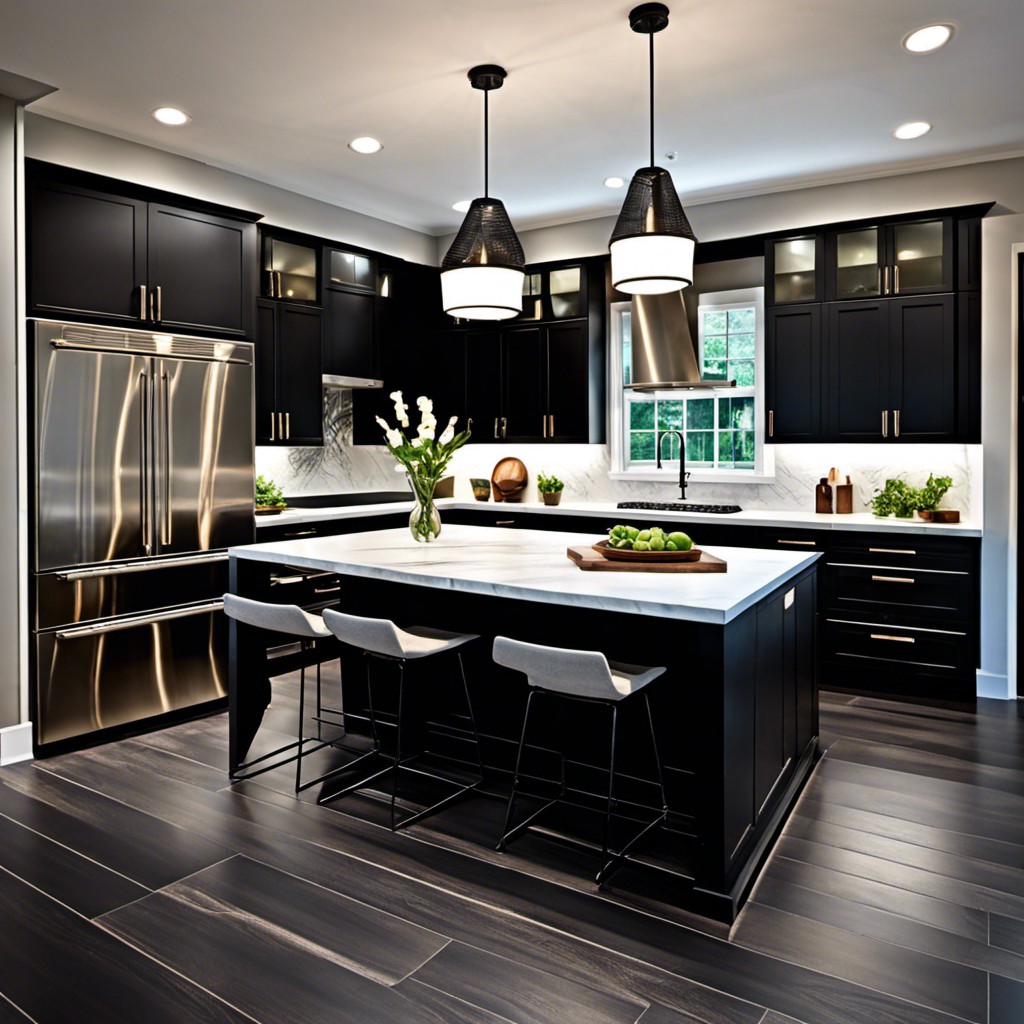 matte black hardwood floors