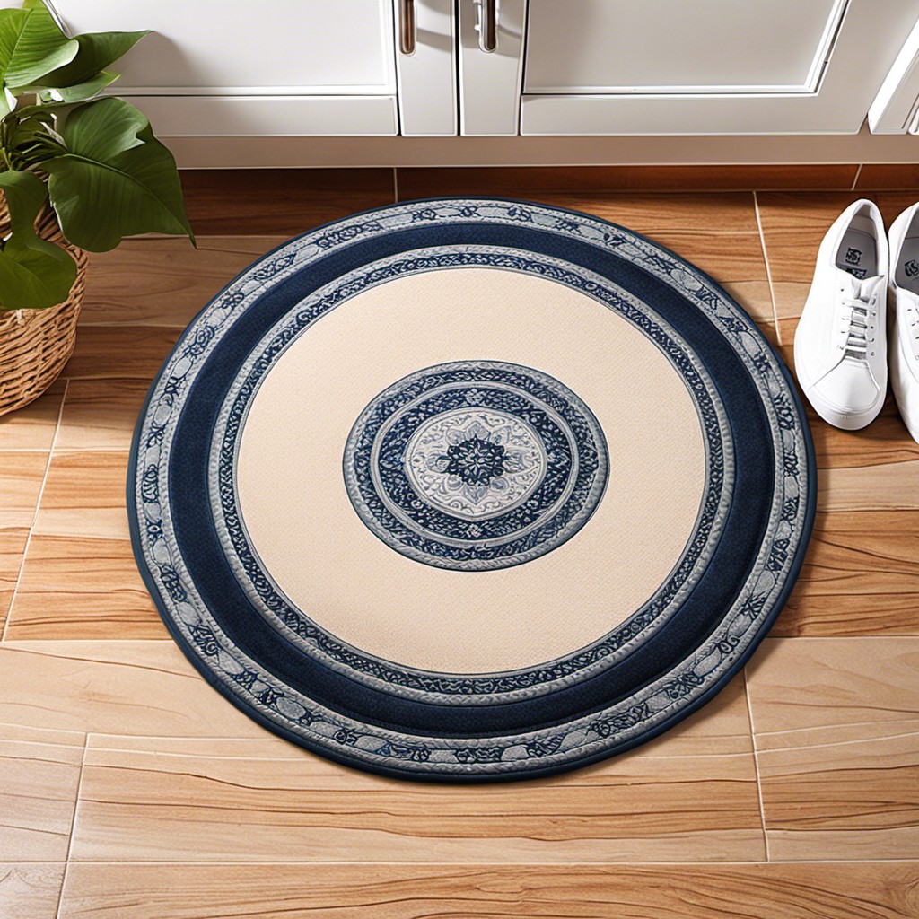 memory foam round kitchen rug for comfort