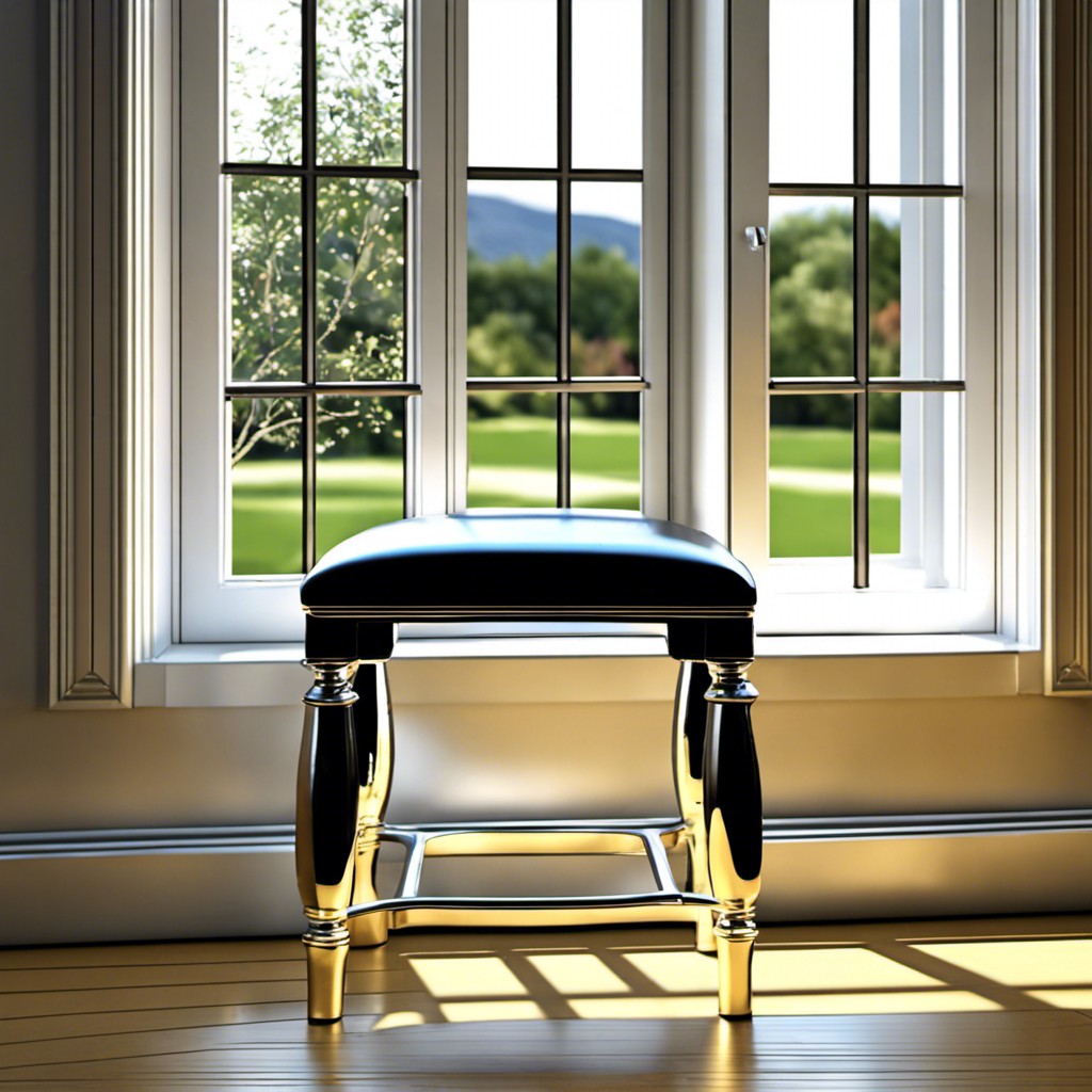 metallic finish stool