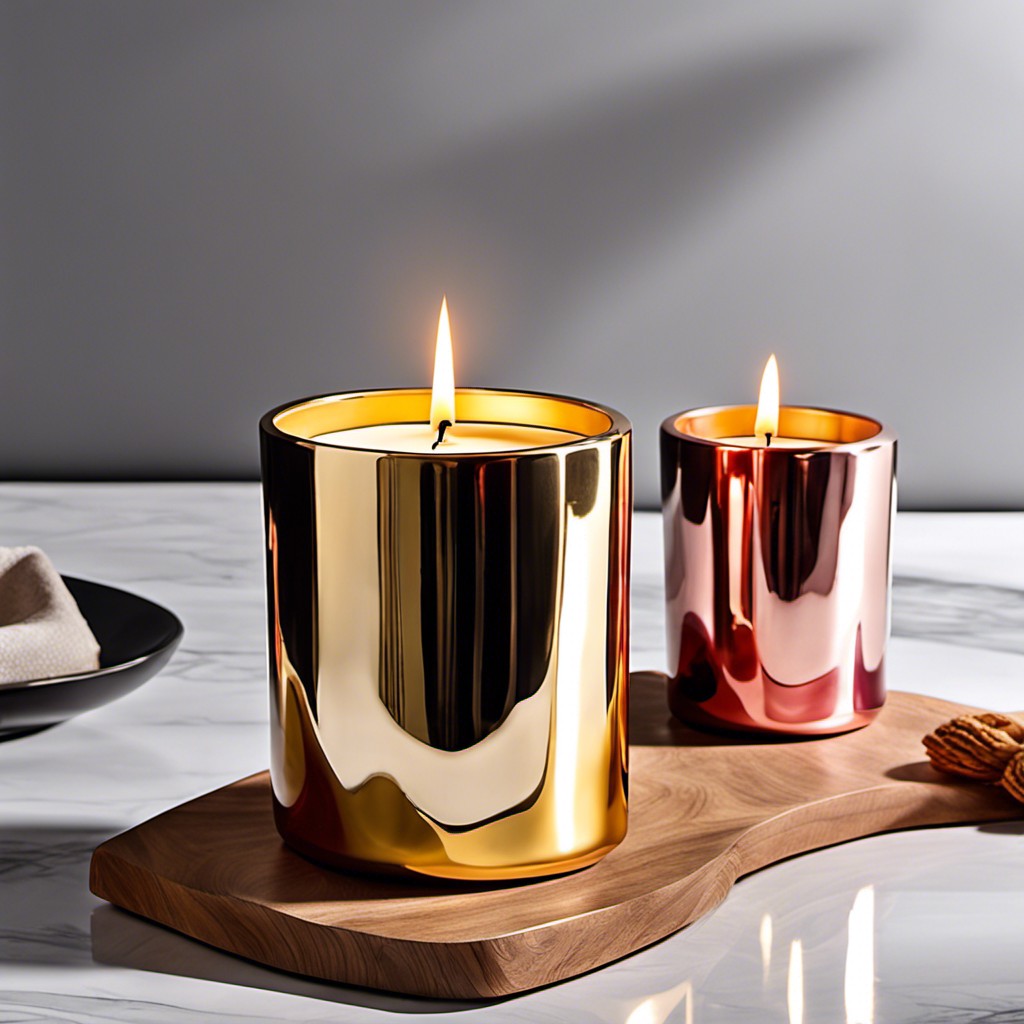 metallic painted candle holder
