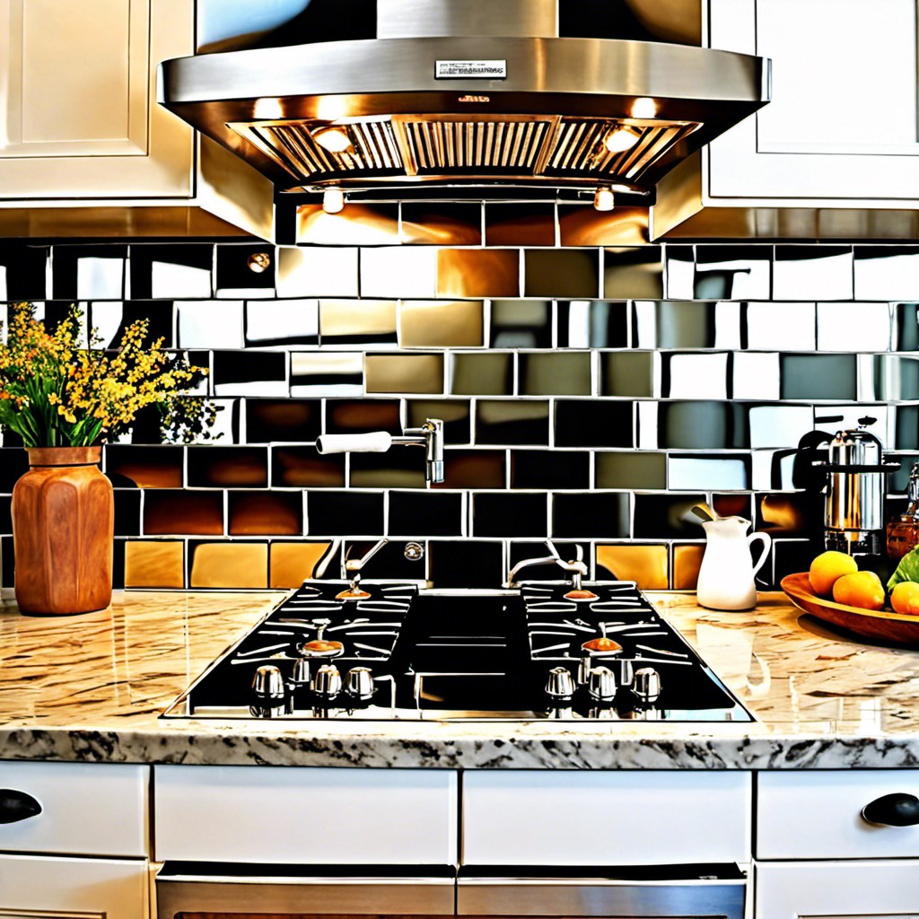 mirror tiles backsplash