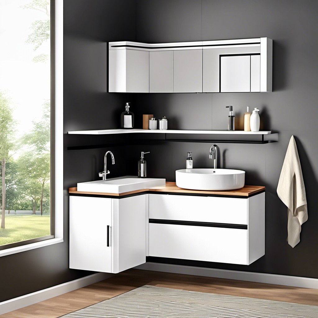 modern minimalist corner sink cabinet