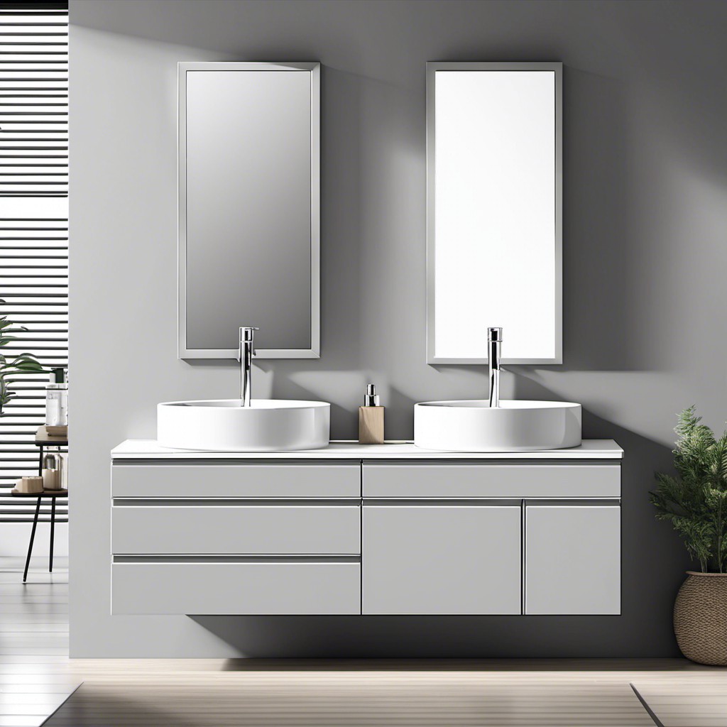 modern minimalist light gray vanity