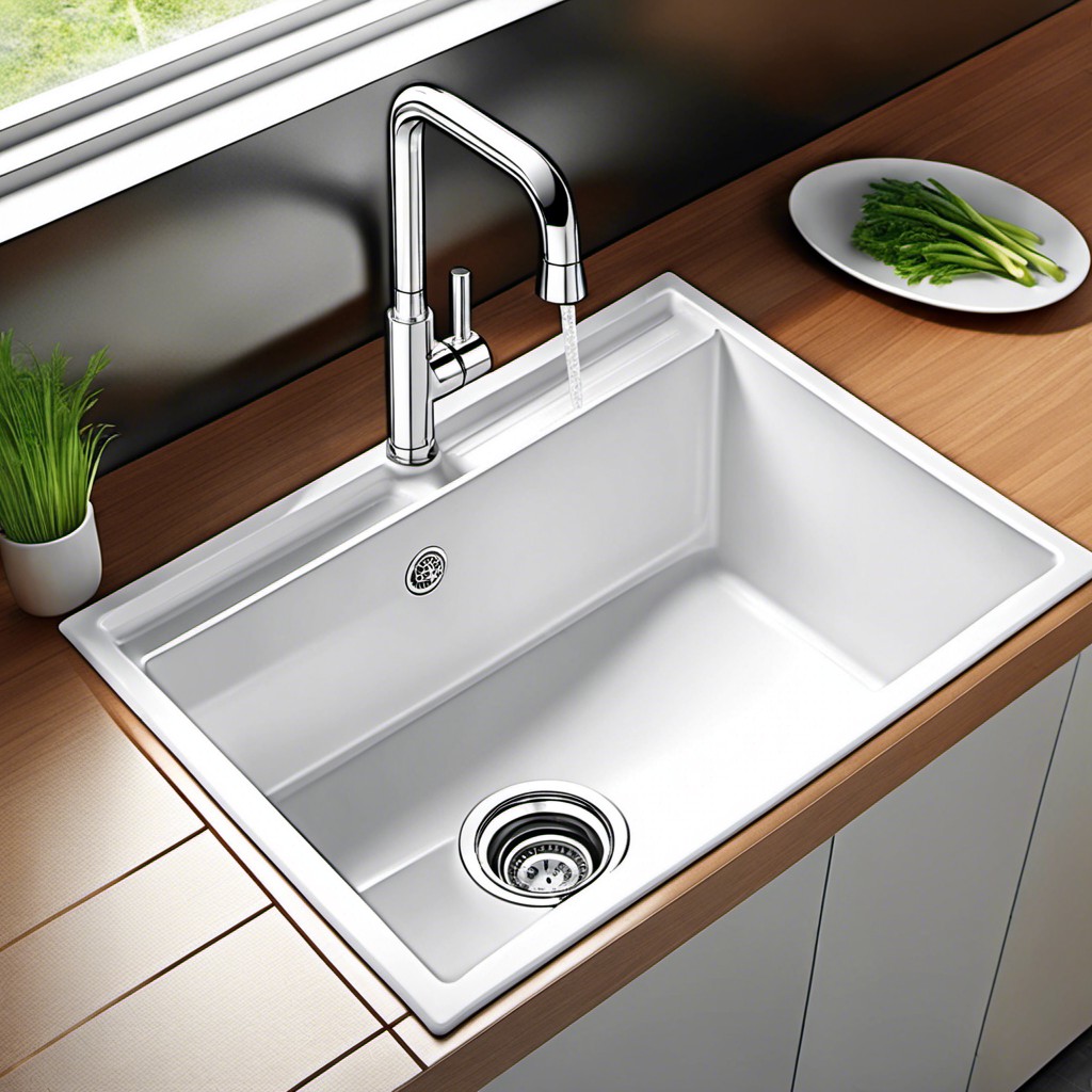 modern white square sink