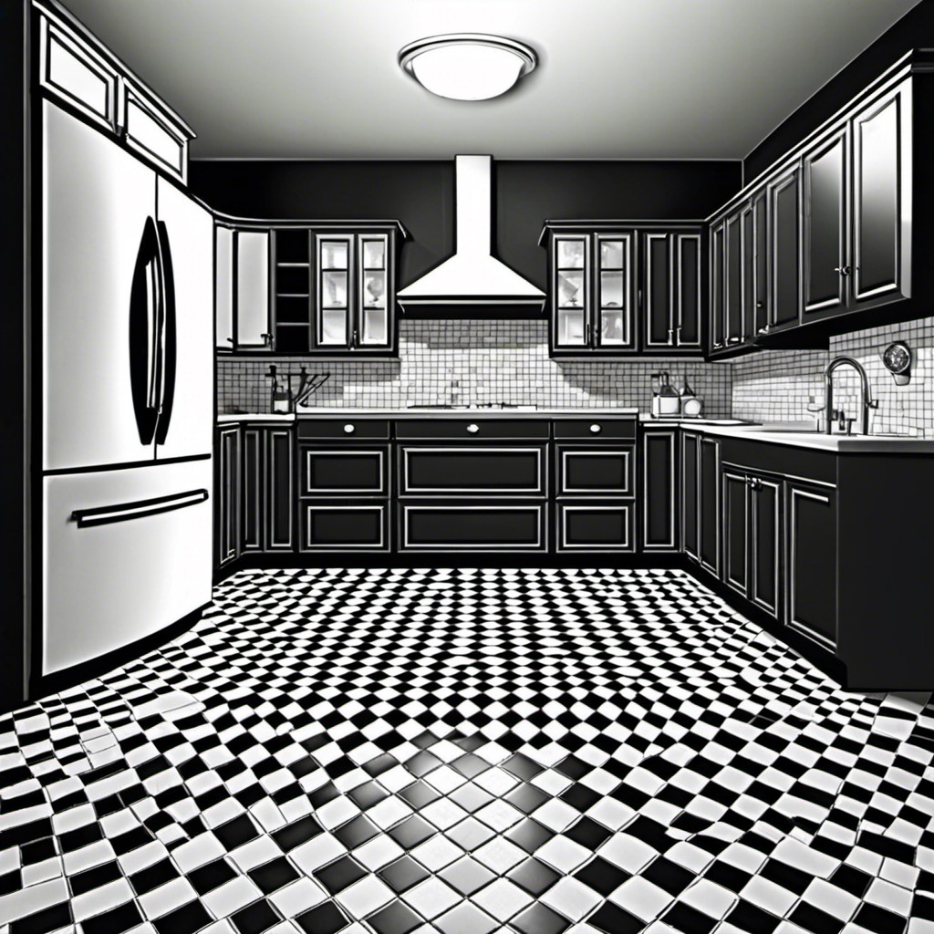 monochrome mosaic tiled floor