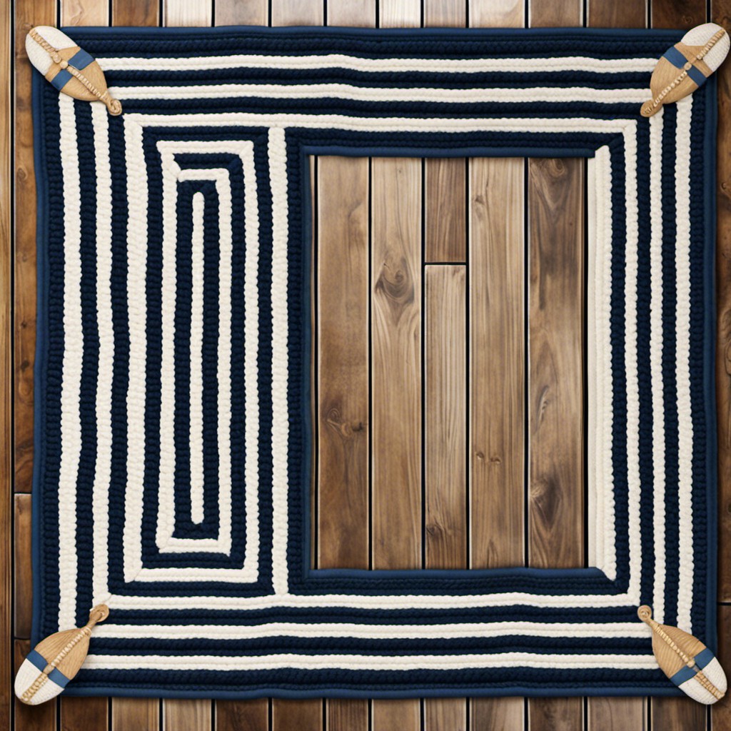nautical striped l shaped rug