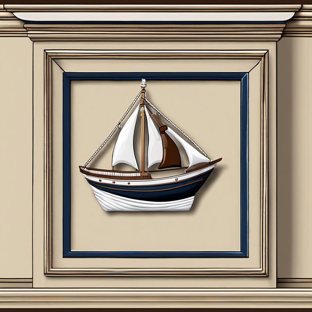 nautical theme molding with boat or sea motifs