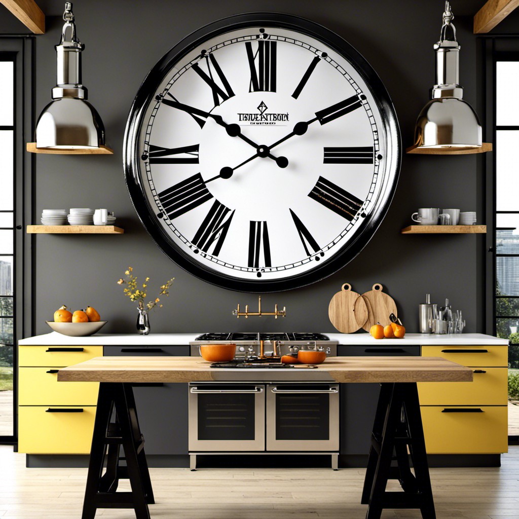 oversized industrial kitchen clock