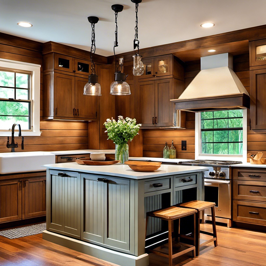 painted wood backsplash