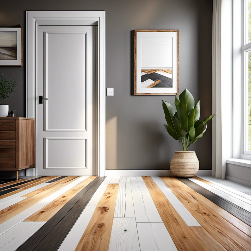 painted wood plank threshold