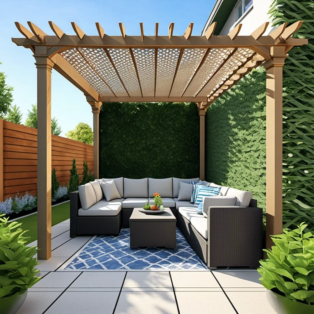 pergola with lattice screen