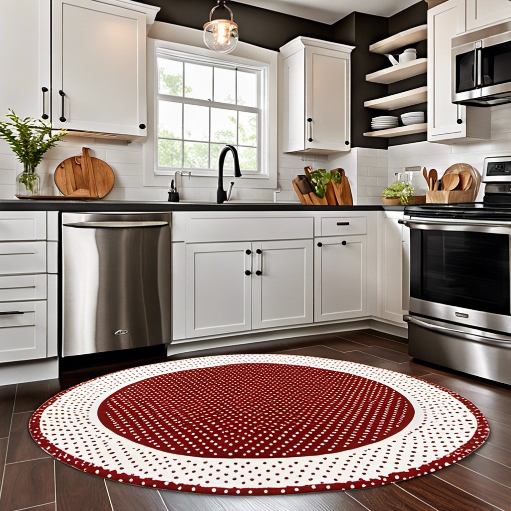 polka dot circle kitchen rug