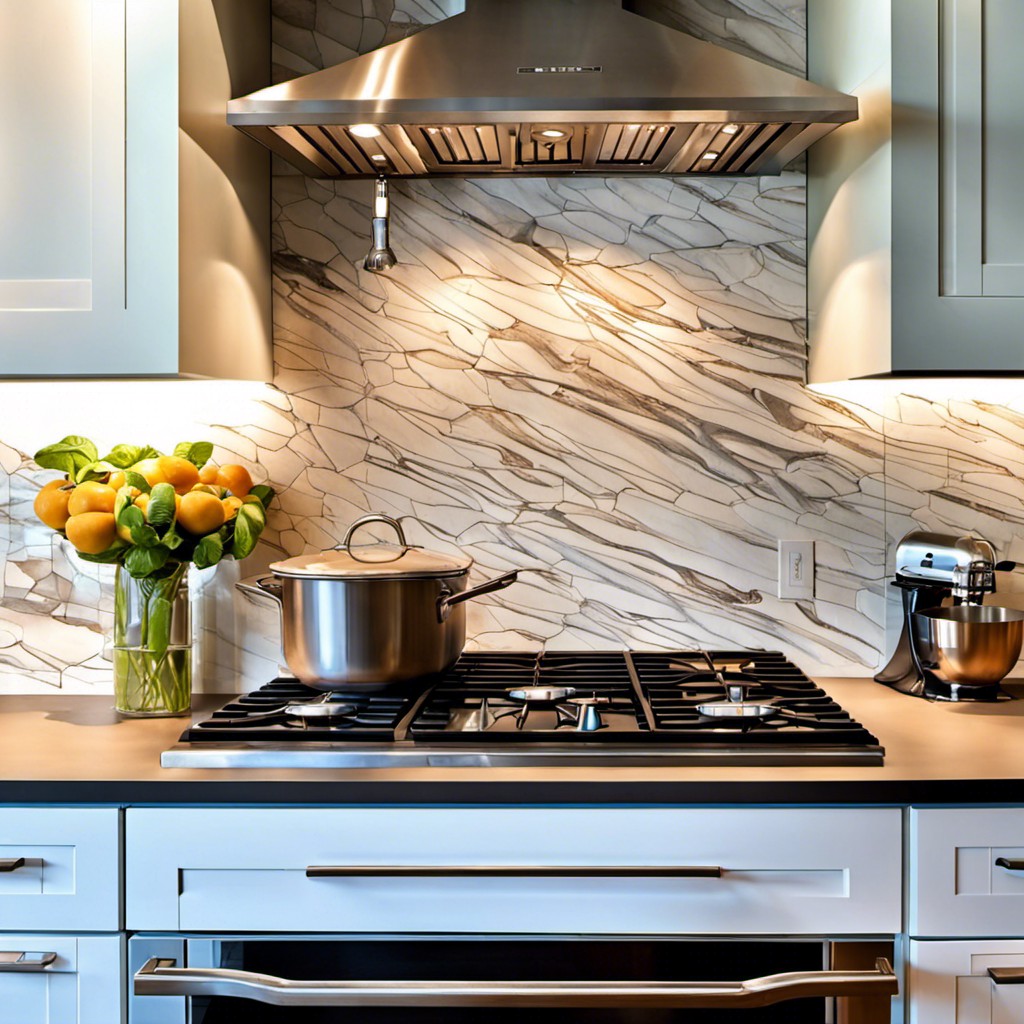 quartz backsplash