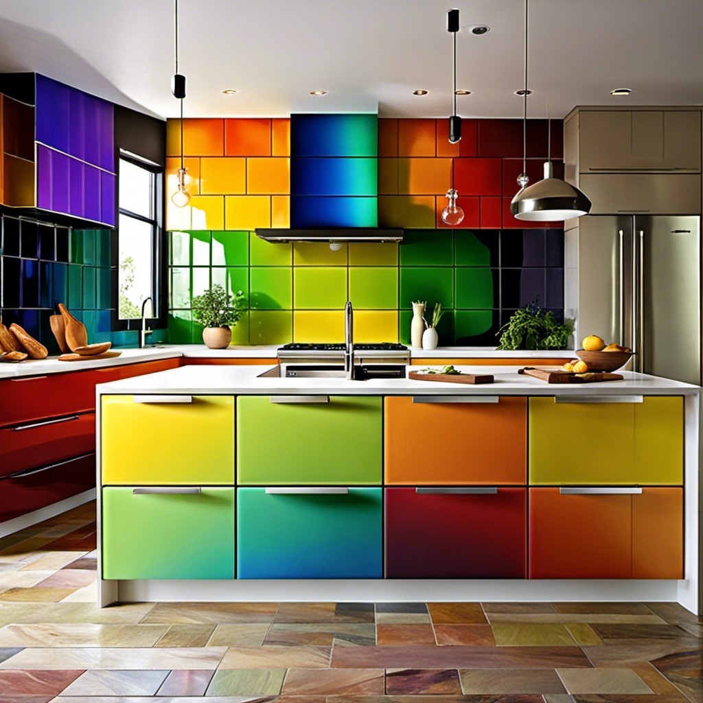 rainbow colored tiles