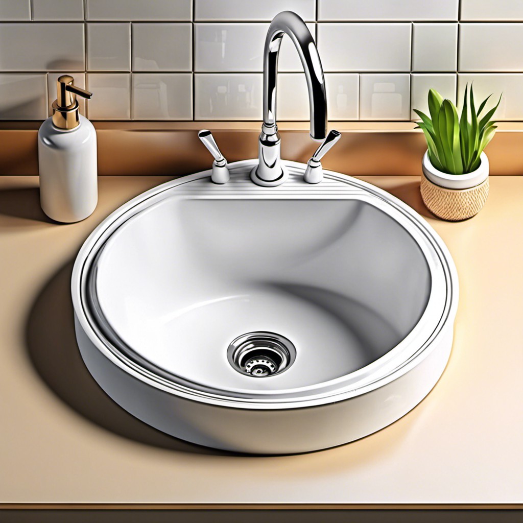 retro inspired round white sink